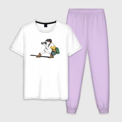 Мужская пижама с белой футболкой хлопок Девушка фотограф за работой