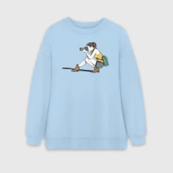 Женский свитшот oversize без начеса хлопок Девушка фотограф за работой