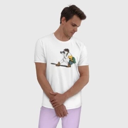 Мужская пижама с белой футболкой хлопок Девушка фотограф за работой - фото 2