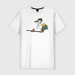 Мужская футболка хлопок Slim Девушка фотограф за работой