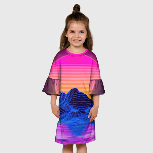 Детское платье 3D Ретро неон Cyberpunk, цвет 3D печать - фото 4