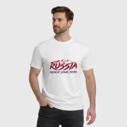 Мужская футболка хлопок Россия - Будь на вершине - фото 2