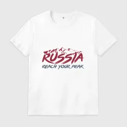 Мужская футболка хлопок Россия - Будь на вершине