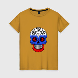 Женская футболка хлопок Russian Skull