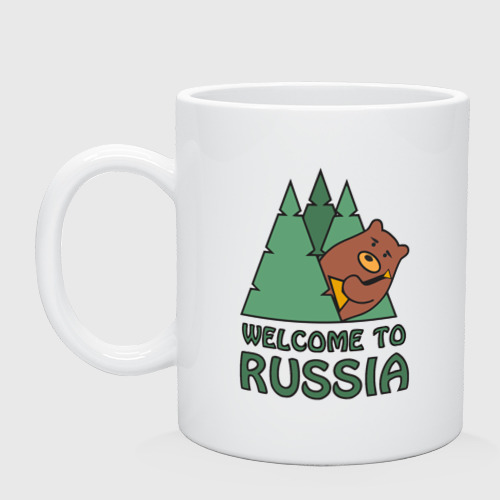 Кружка керамическая Welcome - Russia, цвет белый