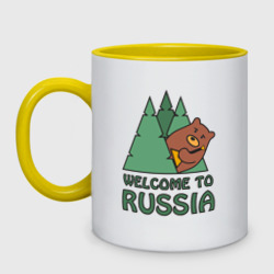 Кружка двухцветная Welcome - Russia