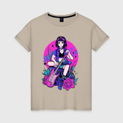 Женская футболка хлопок Восходящая рок-звезда