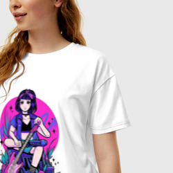 Женская футболка хлопок Oversize Восходящая рок-звезда - фото 2