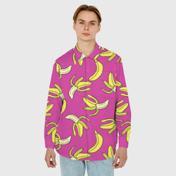 Мужская рубашка oversize 3D Banana pattern Summer Color - фото 2