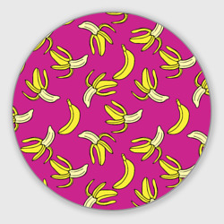 Круглый коврик для мышки Banana pattern Summer Color