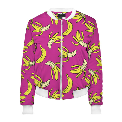 Женский бомбер 3D Banana pattern Summer Color, цвет белый