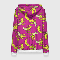 Толстовка с принтом Banana pattern Summer Color для женщины, вид сзади №1. Цвет основы: белый