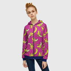 Женская толстовка 3D на молнии Banana pattern Summer Color - фото 2