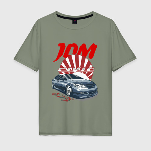 Мужская футболка хлопок Oversize с принтом JDM / Honda / Japan, вид спереди #2