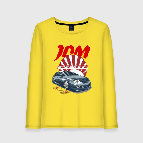 Женский лонгслив хлопок JDM Honda Japan, цвет желтый