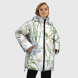 Женская зимняя куртка Oversize Цветы Утонченные и Яркие - фото 2