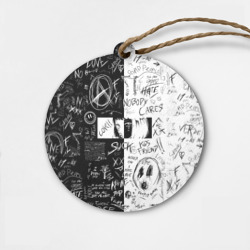 Деревянная игрушка круг Аниме Black white eyes