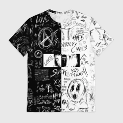 Мужская футболка 3D Аниме Black white eyes