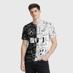 Мужская футболка 3D Аниме Black white eyes - фото 2