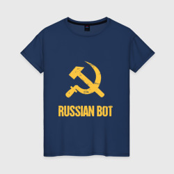 Женская футболка хлопок Russian Bot