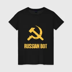 Светящаяся женская футболка Russian Bot