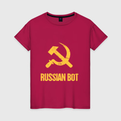 Светящаяся женская футболка Russian Bot