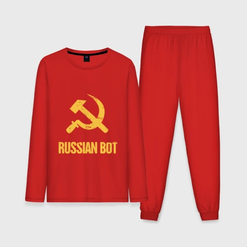 Мужская пижама с лонгсливом хлопок Russian Bot