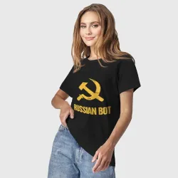 Светящаяся женская футболка Russian Bot - фото 2