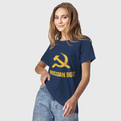 Светящаяся женская футболка Russian Bot - фото 2