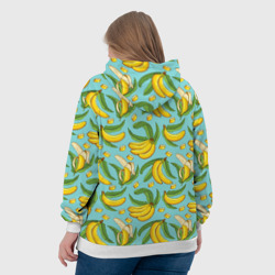 Толстовка с принтом Banana pattern / Summer / Fashion 2022 для женщины, вид на модели сзади №3. Цвет основы: белый