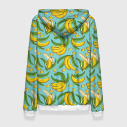 Толстовка с принтом Banana pattern / Summer / Fashion 2022 для женщины, вид сзади №1. Цвет основы: белый
