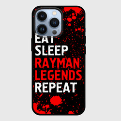 Чехол для iPhone 13 Pro Eat Sleep Rayman Legends Repeat + Брызги