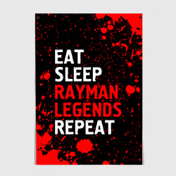 Постер Eat Sleep Rayman Legends Repeat + Брызги