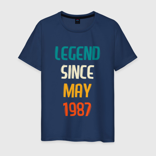 Мужская футболка хлопок Legend Since May 1987, цвет темно-синий