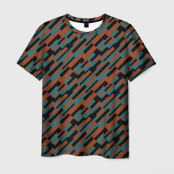 Мужская футболка 3D Разноцветные прямоугольники абстракция