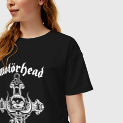 Женская футболка хлопок Oversize Motorhead lemmy - фото 2