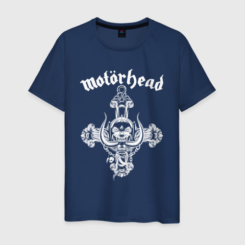 Мужская футболка из хлопка с принтом Motorhead lemmy, вид спереди №1