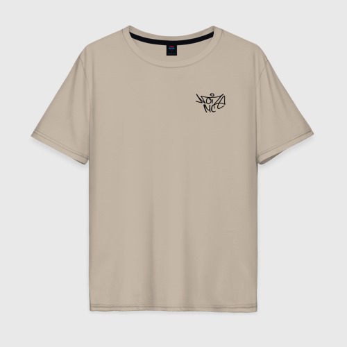 Мужская футболка хлопок Oversize с принтом Noize mc нойз мс logo, вид спереди #2