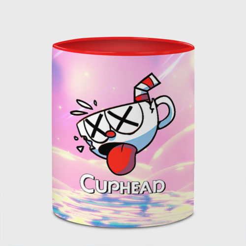 Кружка с полной запечаткой Cuphead Разбитая    чашечка, цвет белый + красный - фото 4