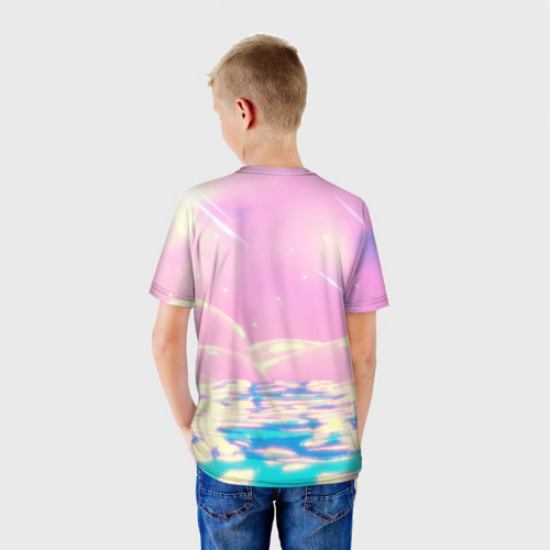 Детская футболка 3D с принтом Cuphead Разбитая    чашечка, вид сзади #2