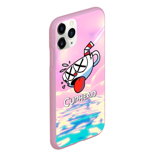 Чехол для iPhone 11 Pro Max матовый Cuphead Разбитая    чашечка, цвет розовый - фото 3