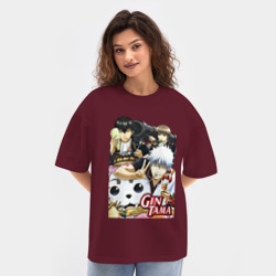 Женская футболка Oversize хлопок texturе Gintoki ice cream - фото 2