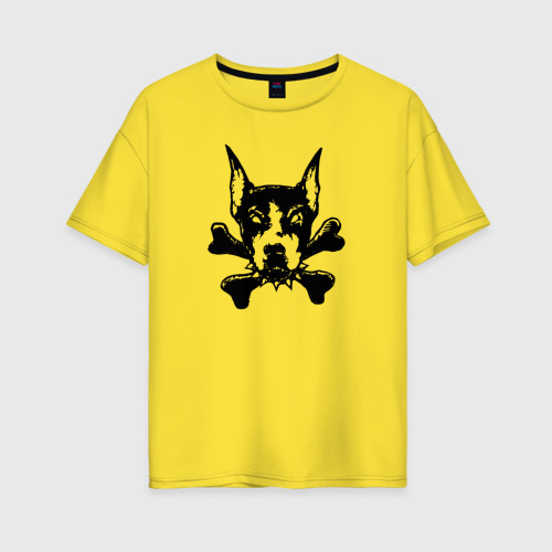 Женская футболка хлопок Oversize Dog Years, цвет желтый