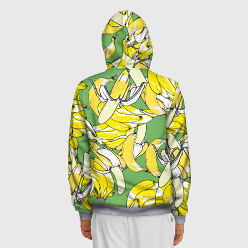 Мужская толстовка 3D на молнии Banana pattern Summer Food, цвет меланж - фото 4