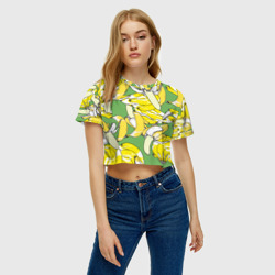 Женская футболка Crop-top 3D Banana pattern Summer Food - фото 2