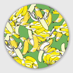 Круглый коврик для мышки Banana pattern Summer Food