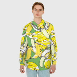 Мужская рубашка oversize 3D Banana pattern Summer Food - фото 2