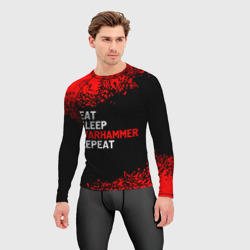 Мужской рашгард 3D Eat Sleep Warhammer Repeat - Спрей - фото 2