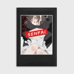 Ежедневник Девушка и надпись Senpai Ahegao