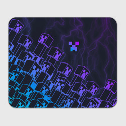 Прямоугольный коврик для мышки Minecraft Creeper neon